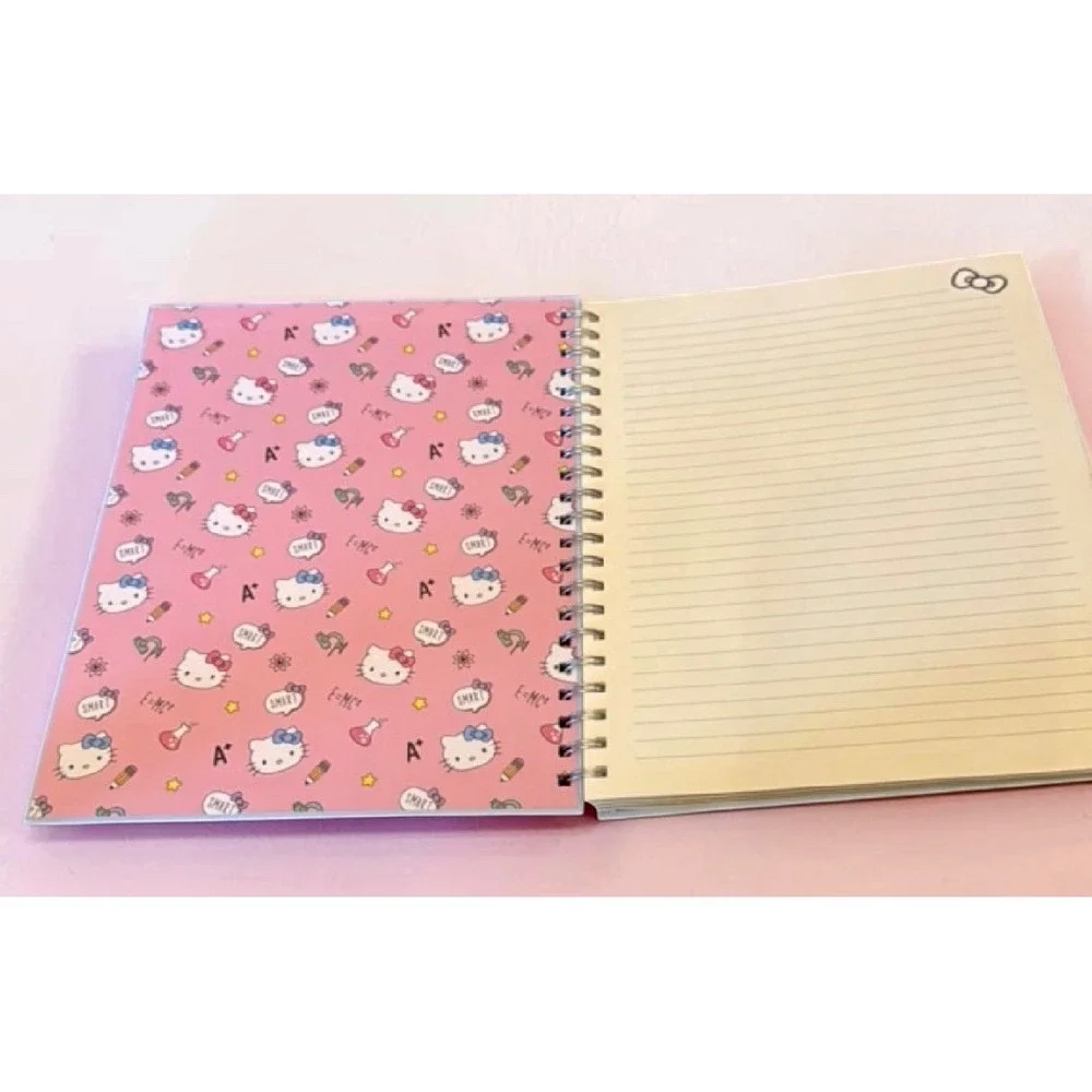 Hello Kitty Sanrio Smart Spiral Notebook Lined 80 Pages Science Theme Blue Pink
